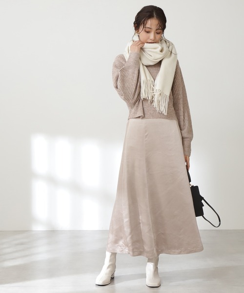 N.（N. Natural Beauty Basic）（エヌエヌナチュラルビューティーベーシック）の「ウールムジストール（ストール/ショール・レディース・グレー/ホワイト/ベージュ/オレンジ・ﾌﾘ-）」の15枚目の写真