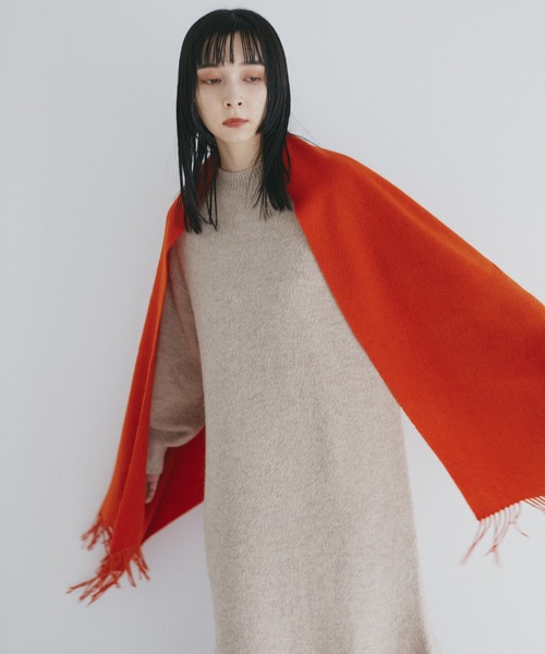 N.（N. Natural Beauty Basic）（エヌエヌナチュラルビューティーベーシック）の「ウールムジストール（ストール/ショール・レディース・グレー/ホワイト/ベージュ/オレンジ・ﾌﾘ-）」の6枚目の写真