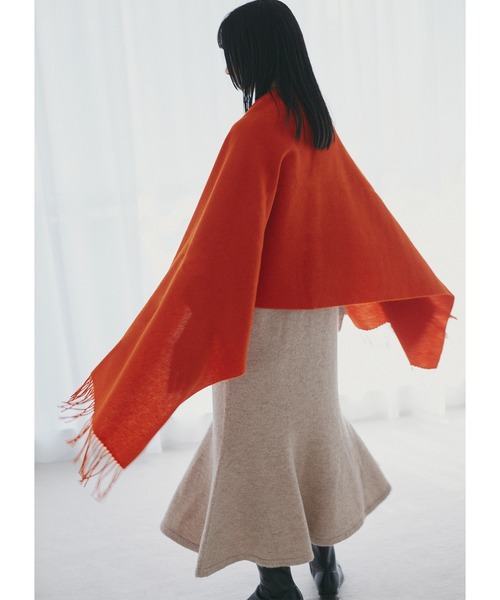 N.（N. Natural Beauty Basic）（エヌエヌナチュラルビューティーベーシック）の「ウールムジストール（ストール/ショール・レディース・グレー/ホワイト/ベージュ/オレンジ・ﾌﾘ-）」の7枚目の写真