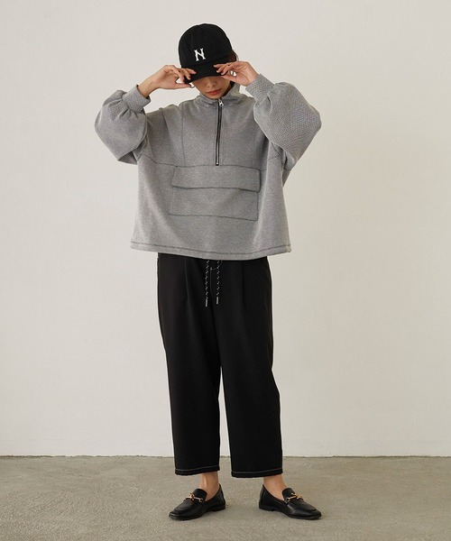 179/WG（イチナナキュウダブルジー）の「ベースボールキャップ（キャップ・レディース・ベージュ/ブラック・FREE）」の5枚目の写真