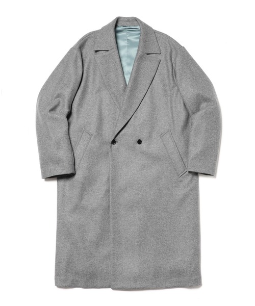 MR.OLIVE(ミスターオリーブ)の「MR.OLIVE ミスターオリーブ / SUPER 130'S FINE WOOL MELTON / BELTED DOUBLE BREASTED COAT ファイン ウールメルトン/ ベルト付き ダブルコート(オーバーサイズコート) / M-023142(ステンカラーコート・メンズ・グレー/ブラック/キャメル・SMALL/MEDIUM/LARGE)」の6枚目の写真