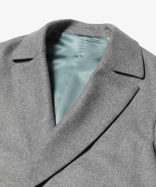 MR.OLIVE(ミスターオリーブ)の「MR.OLIVE ミスターオリーブ / SUPER 130'S FINE WOOL MELTON / BELTED DOUBLE BREASTED COAT ファイン ウールメルトン/ ベルト付き ダブルコート(オーバーサイズコート) / M-023142(ステンカラーコート・メンズ・グレー/ブラック/キャメル・SMALL/MEDIUM/LARGE)」の8枚目の写真