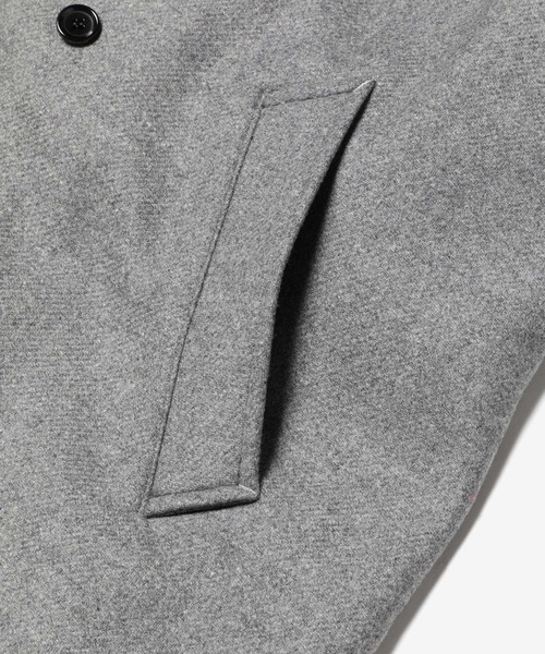 MR.OLIVE(ミスターオリーブ)の「MR.OLIVE ミスターオリーブ / SUPER 130'S FINE WOOL MELTON / BELTED DOUBLE BREASTED COAT ファイン ウールメルトン/ ベルト付き ダブルコート(オーバーサイズコート) / M-023142(ステンカラーコート・メンズ・グレー/ブラック/キャメル・SMALL/MEDIUM/LARGE)」の9枚目の写真