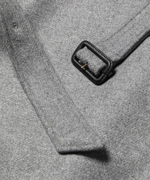MR.OLIVE(ミスターオリーブ)の「MR.OLIVE ミスターオリーブ / SUPER 130'S FINE WOOL MELTON / BELTED DOUBLE BREASTED COAT ファイン ウールメルトン/ ベルト付き ダブルコート(オーバーサイズコート) / M-023142(ステンカラーコート・メンズ・グレー/ブラック/キャメル・SMALL/MEDIUM/LARGE)」の11枚目の写真