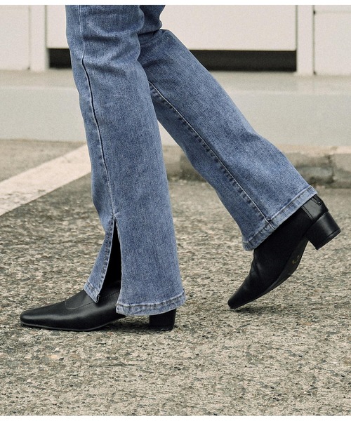 anap mimpi（アナップミンピ）の「スクエアトゥショートブーツ（ブーツ・レディース・ブラック/アイボリー・S/M/L）」の13枚目の写真