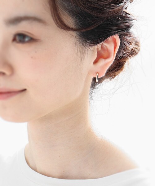 COCOSHNIK（ココシュニック）の「K10トラペーズ フープピアス（ピアス（両耳用）・レディース・ホワイト系その他7・00）」の9枚目の写真