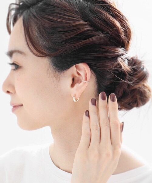 COCOSHNIK（ココシュニック）の「K10トラペーズ フープピアス（ピアス（両耳用）・レディース・ホワイト系その他7・00）」の10枚目の写真