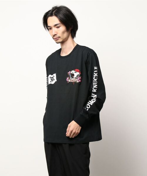 PANDIESTA(パンディエスタ)の「LOWBLOW KNUCKLE / ローブローナックル / PEANUTS / パイレーツSNOOPY ロンT (M2)(Tシャツ/カットソー・メンズ・ホワイト/ブラック・M/L/XL/XXL)」の2枚目の写真
