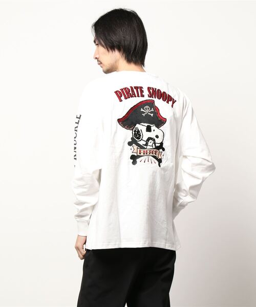 PANDIESTA(パンディエスタ)の「LOWBLOW KNUCKLE / ローブローナックル / PEANUTS / パイレーツSNOOPY ロンT (M2)(Tシャツ/カットソー・メンズ・ホワイト/ブラック・M/L/XL/XXL)」の3枚目の写真