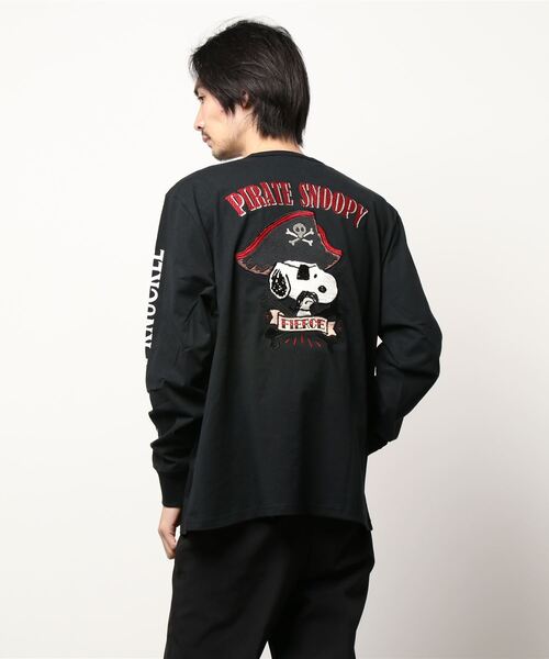 PANDIESTA(パンディエスタ)の「LOWBLOW KNUCKLE / ローブローナックル / PEANUTS / パイレーツSNOOPY ロンT (M2)(Tシャツ/カットソー・メンズ・ホワイト/ブラック・M/L/XL/XXL)」の5枚目の写真