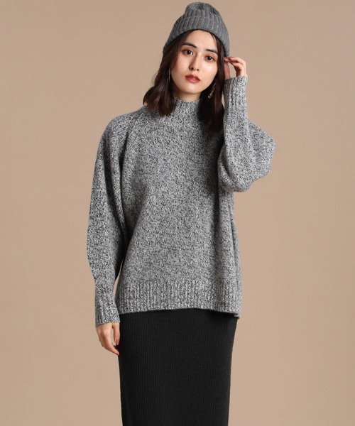 INED（イネド）の「杢カラーハイネックニット（ニット/セーター・レディース・イエロー/ピンク/ブラック・9号）」の2枚目の写真