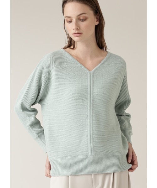 BOSCH（ボッシュ）の「◆ウールコットンガーターニット（ニット/セーター・レディース・ホワイト/パープル/ネイビー/ライトグリーン・38）」の3枚目の写真