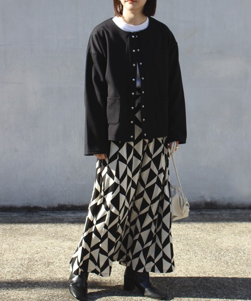 LAVEANGE（ラビアンジェ）の「チェック/幾何柄フレアスカート（スカート・レディース・ブラック/チェック・LL/3L/4L/M/L）」の18枚目の写真