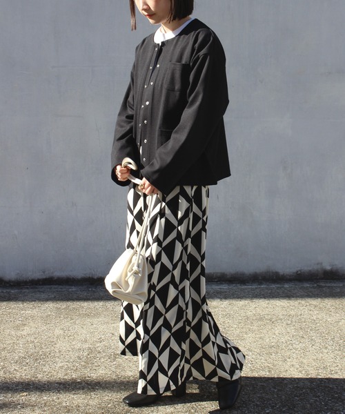 LAVEANGE（ラビアンジェ）の「チェック/幾何柄フレアスカート（スカート・レディース・ブラック/チェック・LL/3L/4L/M/L）」の19枚目の写真