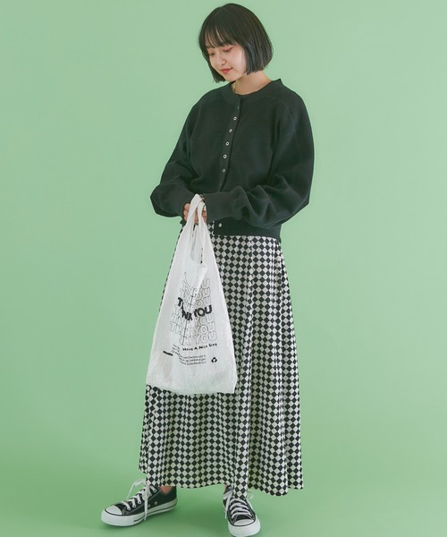 LAVEANGE（ラビアンジェ）の「チェック/幾何柄フレアスカート（スカート・レディース・ブラック/チェック・LL/3L/4L/M/L）」の8枚目の写真