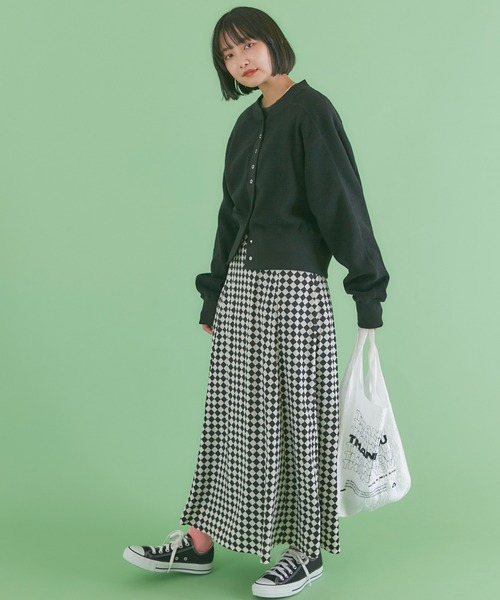 LAVEANGE（ラビアンジェ）の「チェック/幾何柄フレアスカート（スカート・レディース・ブラック/チェック・LL/3L/4L/M/L）」の9枚目の写真