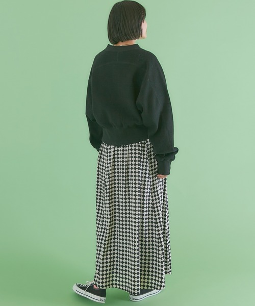 LAVEANGE（ラビアンジェ）の「チェック/幾何柄フレアスカート（スカート・レディース・ブラック/チェック・LL/3L/4L/M/L）」の11枚目の写真