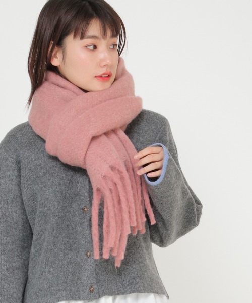 LBC(エルビーシー)の「太フリンジマフラー(マフラー・レディース・オフホワイト/ピンク/ブルー・FREE)」の3枚目の写真