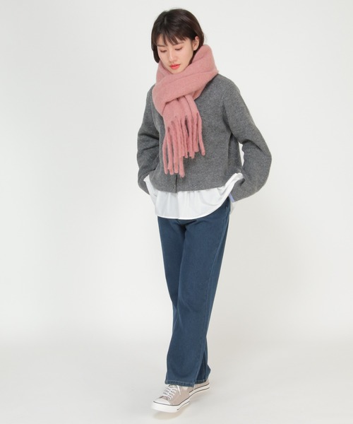 LBC(エルビーシー)の「太フリンジマフラー(マフラー・レディース・オフホワイト/ピンク/ブルー・FREE)」の7枚目の写真