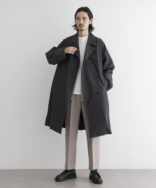 URBAN RESEARCH（アーバンリサーチ）の「SIROシャンブレーWコート（トレンチコート・メンズ・ブラック/カーキ/ベージュ・MEDIUM/LARGE）」の4枚目の写真