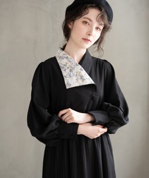idem | flower lace classical onepiece/レース花柄襟プリーツワンピース(ワンピース)
