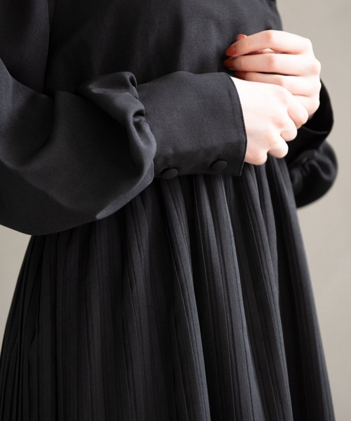 idem(イデム)の「flower lace classical onepiece/レース花柄襟プリーツワンピース(ワンピース・レディース・ブラック/グリーン・FREE)」の22枚目の写真
