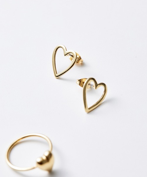 ADAM ET ROPE'(アダムエロペ)の「【LES BIJOUX】オープンハートピアス(ピアス(両耳用)・レディース・ゴールド/シルバー・FREE)」の2枚目の写真