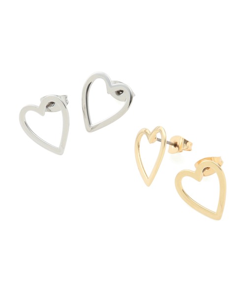 ADAM ET ROPE'(アダムエロペ)の「【LES BIJOUX】オープンハートピアス(ピアス(両耳用)・レディース・ゴールド/シルバー・FREE)」の3枚目の写真