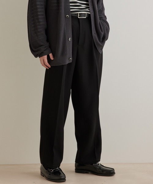 JUNRED(ジュンレッド)の「ドレープサージ2タックワイドストレート(スラックス・メンズ・ブルー系その他4/ブラック/グレー系その他・S/L/M)」の4枚目の写真