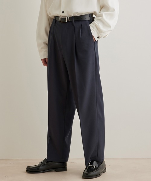 JUNRED(ジュンレッド)の「ドレープサージ2タックワイドストレート(スラックス・メンズ・ブルー系その他4/ブラック/グレー系その他・S/L/M)」の7枚目の写真