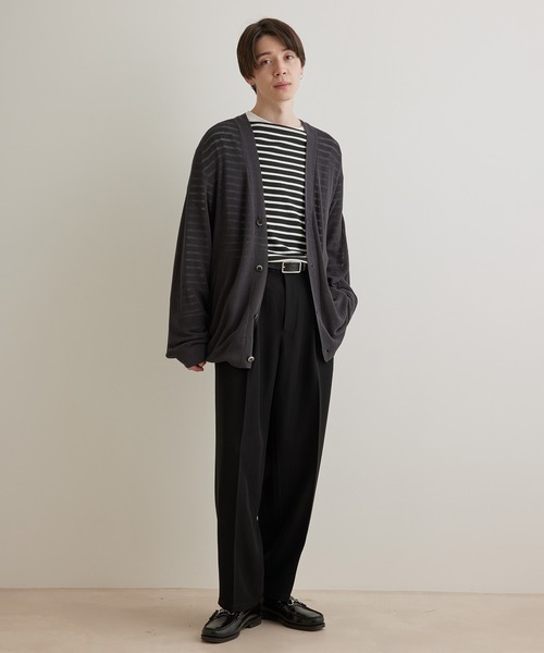 JUNRED(ジュンレッド)の「ドレープサージ2タックワイドストレート(スラックス・メンズ・ブルー系その他4/ブラック/グレー系その他・S/L/M)」の8枚目の写真