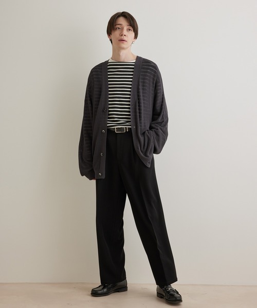 JUNRED(ジュンレッド)の「ドレープサージ2タックワイドストレート(スラックス・メンズ・ブルー系その他4/ブラック/グレー系その他・S/L/M)」の9枚目の写真