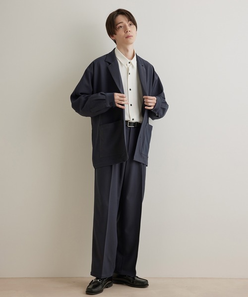 JUNRED(ジュンレッド)の「ドレープサージ2タックワイドストレート(スラックス・メンズ・ブルー系その他4/ブラック/グレー系その他・S/L/M)」の11枚目の写真