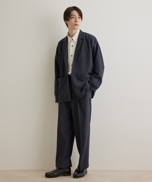 JUNRED(ジュンレッド)の「ドレープサージ2タックワイドストレート(スラックス・メンズ・ブルー系その他4/ブラック/グレー系その他・S/L/M)」の12枚目の写真