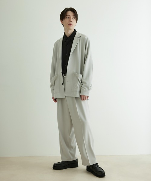 JUNRED(ジュンレッド)の「ドレープサージ2タックワイドストレート(スラックス・メンズ・ブルー系その他4/ブラック/グレー系その他・S/L/M)」の21枚目の写真
