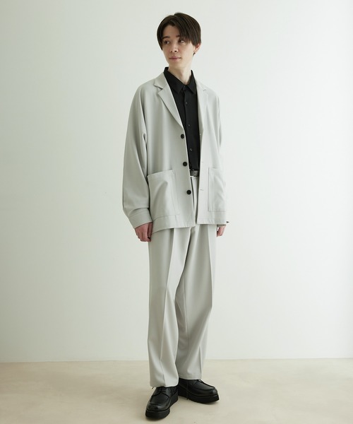 JUNRED(ジュンレッド)の「ドレープサージ2タックワイドストレート(スラックス・メンズ・ブルー系その他4/ブラック/グレー系その他・S/L/M)」の22枚目の写真