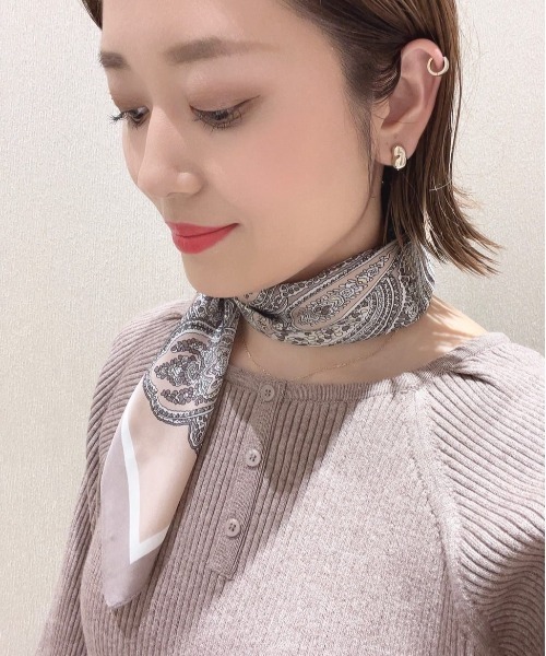 LEPSIM（レプシィム）の「キレイめスカーフ　259646（バンダナ/スカーフ・レディース・アイボリー/ライトピンク/ベージュ・ONE SIZE）」の3枚目の写真