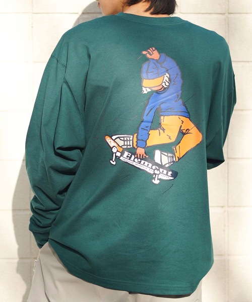 ELEMENT(エレメント)の「ELEMENT メンズ POP YOUR DECK LS ロンT 【2022年春夏モデル】/エレメント長袖バックプリントロンT(Tシャツ/カットソー・メンズ・ホワイト/グリーン/ブラック・LARGE/MEDIUM/X-LARGE)」の3枚目の写真
