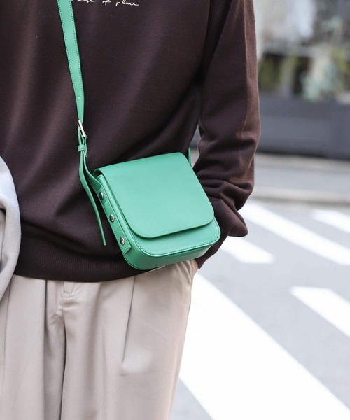 SENSE OF PLACE by URBAN RESEARCH（センスオブプレイスバイアーバンリサーチ）の「フェイクレザーショルダー（ショルダーバッグ・メンズ・ブラック/グリーン/アイボリー/ライトグレー・ONE）」の8枚目の写真