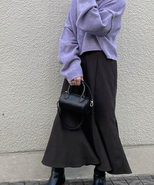 w closet（ダブルクローゼット）の「起毛カルゼ切替マーメイドスカート（スカート・レディース・オリーブ/スミクロ/モカ/キナリ/ダークグリーン・FREE）」の16枚目の写真