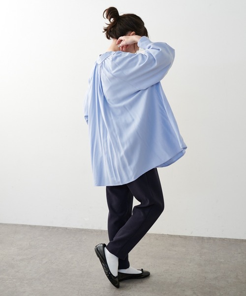 PUAL CE CIN（ピュアルセシン）の「【WEB限定】襟ギャザーブラウス（シャツ/ブラウス・レディース・オフホワイト/ピンク/イエロー/ブルー・FREE）」の18枚目の写真