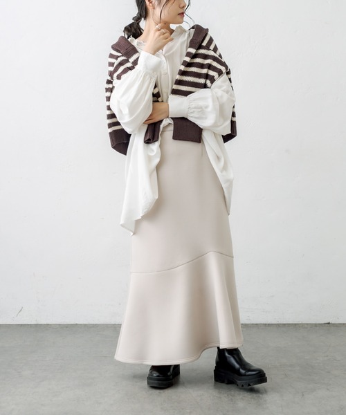 PUAL CE CIN（ピュアルセシン）の「【WEB限定】襟ギャザーブラウス（シャツ/ブラウス・レディース・オフホワイト/ピンク/イエロー/ブルー・FREE）」の5枚目の写真