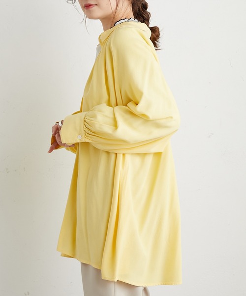 PUAL CE CIN（ピュアルセシン）の「【WEB限定】襟ギャザーブラウス（シャツ/ブラウス・レディース・オフホワイト/ピンク/イエロー/ブルー・FREE）」の13枚目の写真