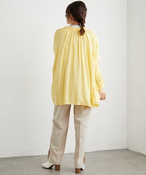 PUAL CE CIN（ピュアルセシン）の「【WEB限定】襟ギャザーブラウス（シャツ/ブラウス・レディース・オフホワイト/ピンク/イエロー/ブルー・FREE）」の15枚目の写真