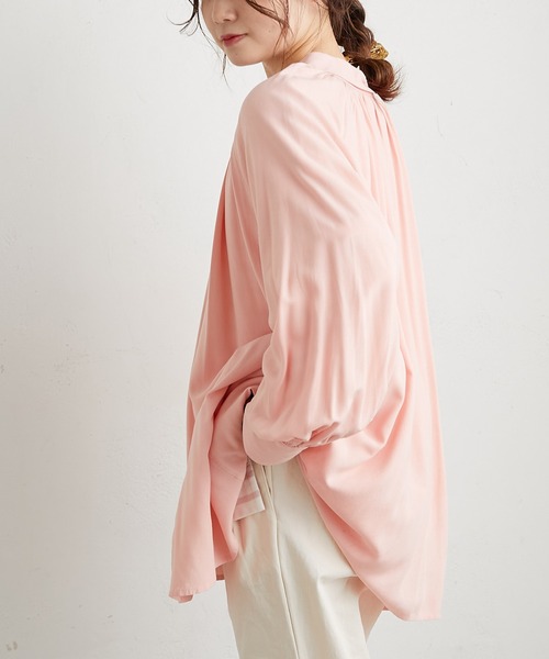 PUAL CE CIN（ピュアルセシン）の「【WEB限定】襟ギャザーブラウス（シャツ/ブラウス・レディース・オフホワイト/ピンク/イエロー/ブルー・FREE）」の9枚目の写真