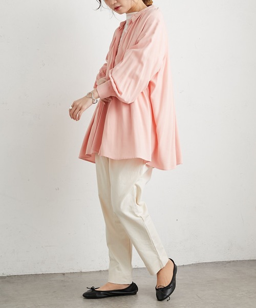 PUAL CE CIN（ピュアルセシン）の「【WEB限定】襟ギャザーブラウス（シャツ/ブラウス・レディース・オフホワイト/ピンク/イエロー/ブルー・FREE）」の11枚目の写真