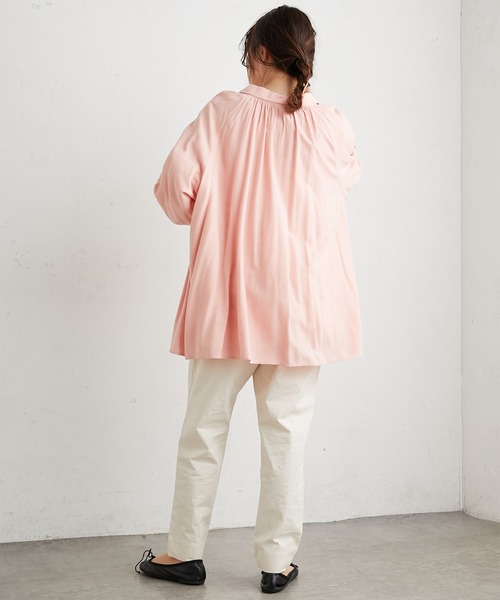 PUAL CE CIN（ピュアルセシン）の「【WEB限定】襟ギャザーブラウス（シャツ/ブラウス・レディース・オフホワイト/ピンク/イエロー/ブルー・FREE）」の12枚目の写真