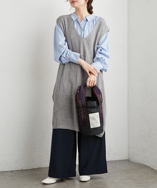 PUAL CE CIN（ピュアルセシン）の「【WEB限定】襟ギャザーブラウス（シャツ/ブラウス・レディース・オフホワイト/ピンク/イエロー/ブルー・FREE）」の21枚目の写真