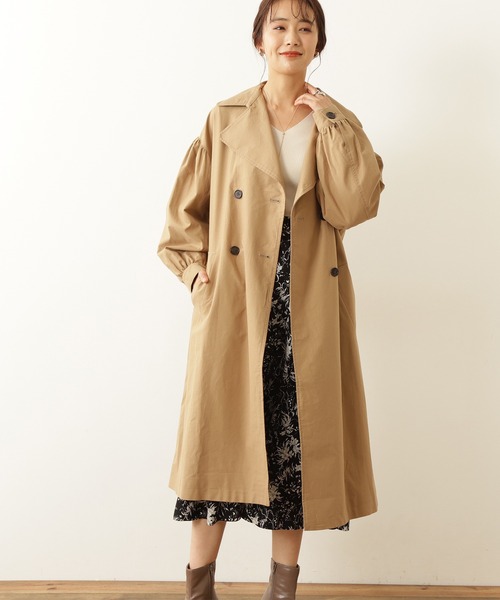 N.（N. Natural Beauty Basic）（エヌエヌナチュラルビューティーベーシック）の「◆ビックカラーオーバーサイズトレンチコート（トレンチコート・レディース・ベージュ/ライトベージュ/ブルー・MEDIUM）」の2枚目の写真