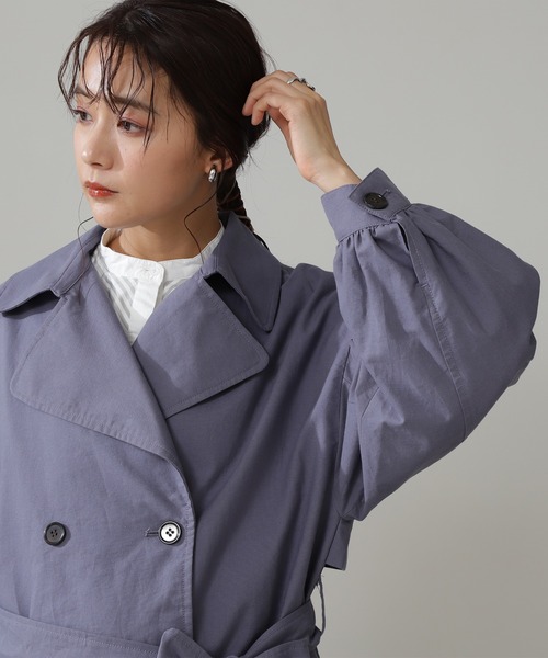 N.（N. Natural Beauty Basic）（エヌエヌナチュラルビューティーベーシック）の「◆ビックカラーオーバーサイズトレンチコート（トレンチコート・レディース・ベージュ/ライトベージュ/ブルー・MEDIUM）」の17枚目の写真